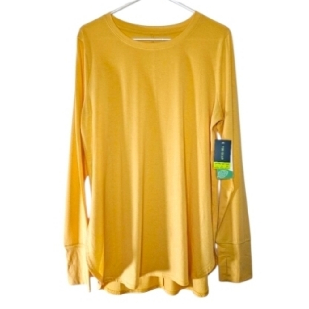 Tek Gear Yellow Long Sleeve Active Shirt Sz L